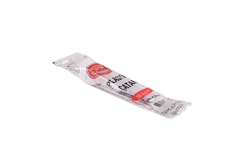 Şeffaf Plastik Çatal 10'lu