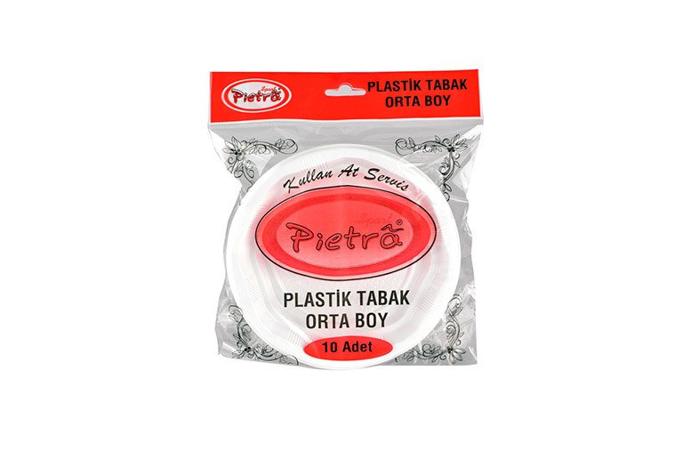 Beyaz Plastik Orta Tabak 10'lu